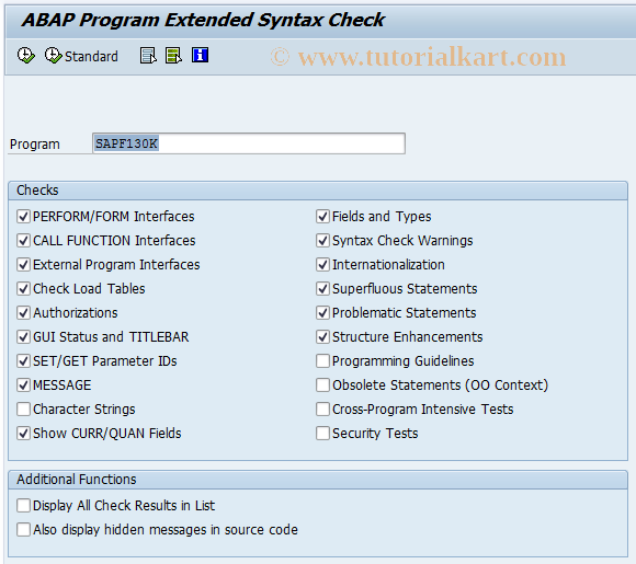 SAP TCode SLIN - ABAP Extended Program Check