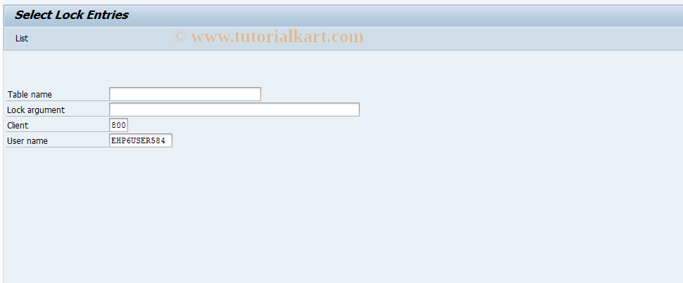 SAP TCode SM12 - Display and Delete Locks