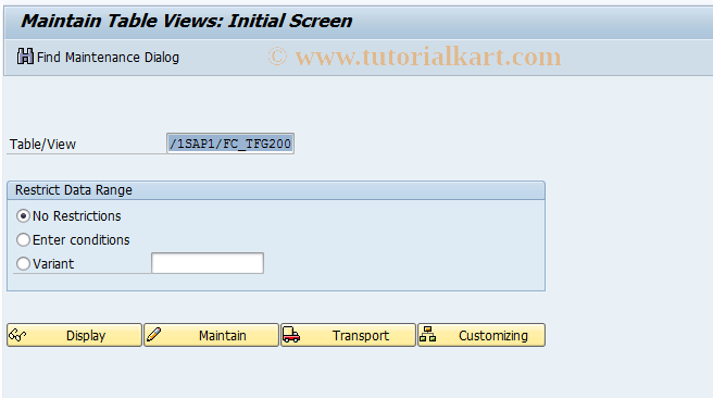 SAP TCode SM31 - Call View Maintenance Like SM30