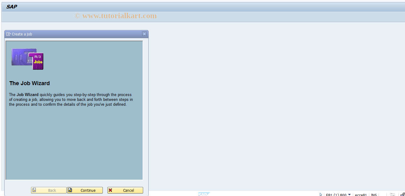 SAP TCode SM36WIZ - Job definition wizard