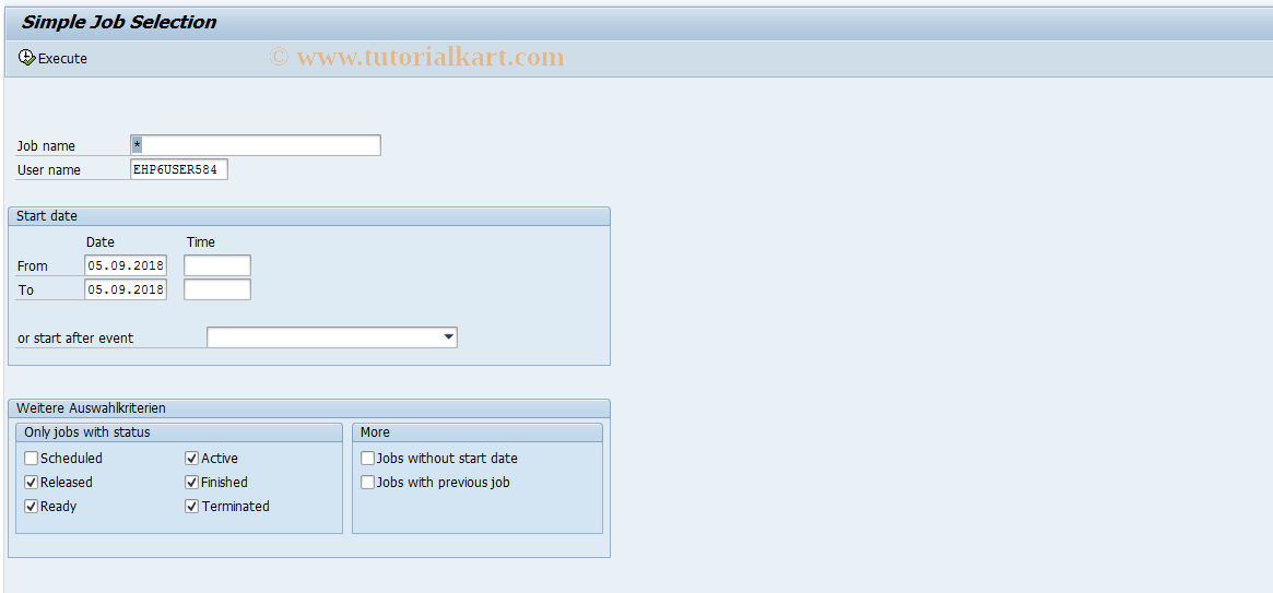 SAP TCode SM37BAK - Old SM37 backup