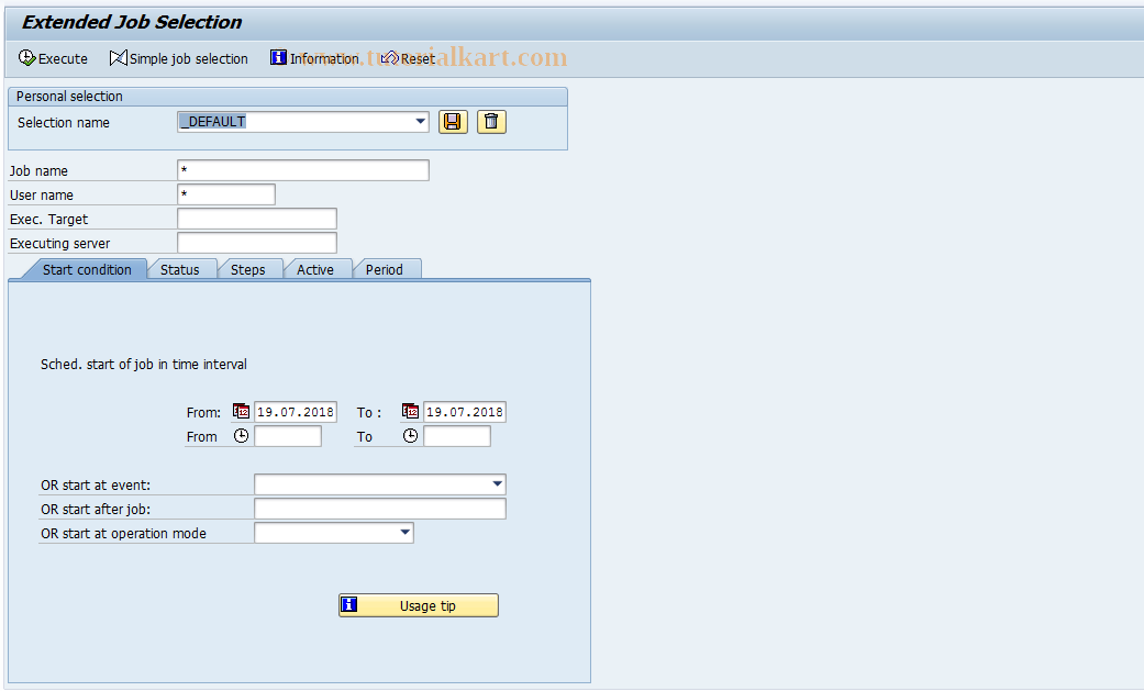 SAP TCode SM37C - Flexible version of job selection