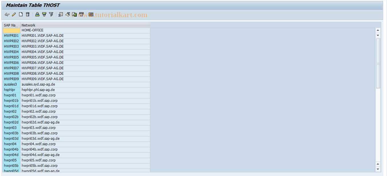 SAP TCode SM55 - THOST Maintenance