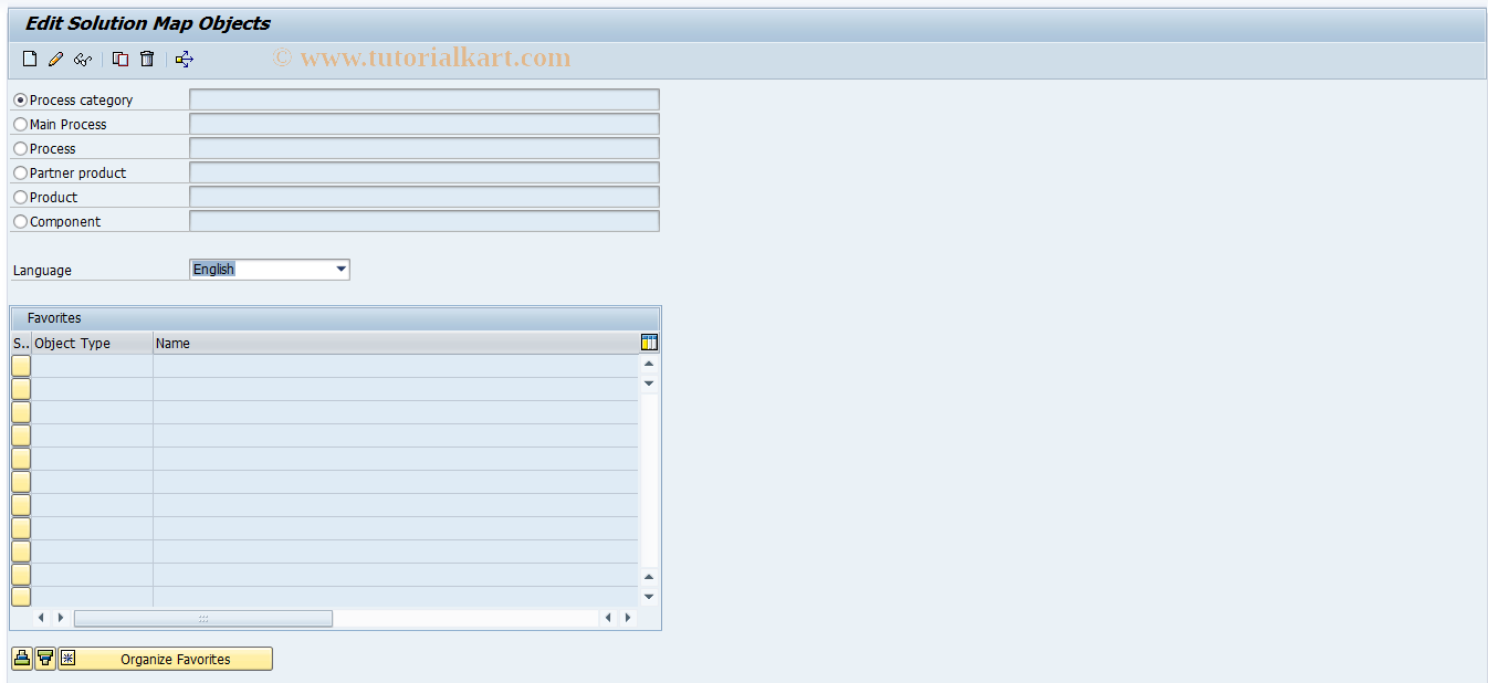 SAP TCode SMAP01 - Maintain Solution Map objects