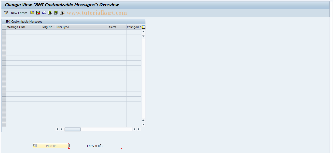 SAP TCode SMI_MESS - Maintain Customizable Error Messages