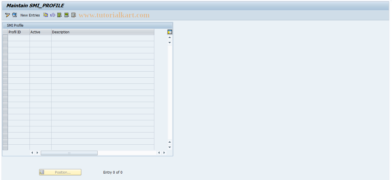 SAP TCode SMI_PROFILE_C - Maintain SMI planning Profile