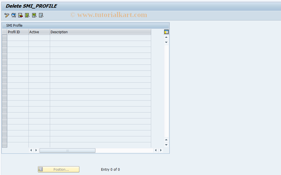 SAP TCode SMI_PROFILE_D - Delete SMI planning Profile
