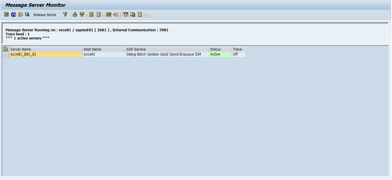 SAP TCode SMMS - Message Server Monitor