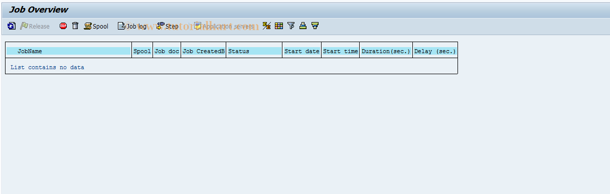 SMX SAP Tcode : Display Own Jobs Transaction Code