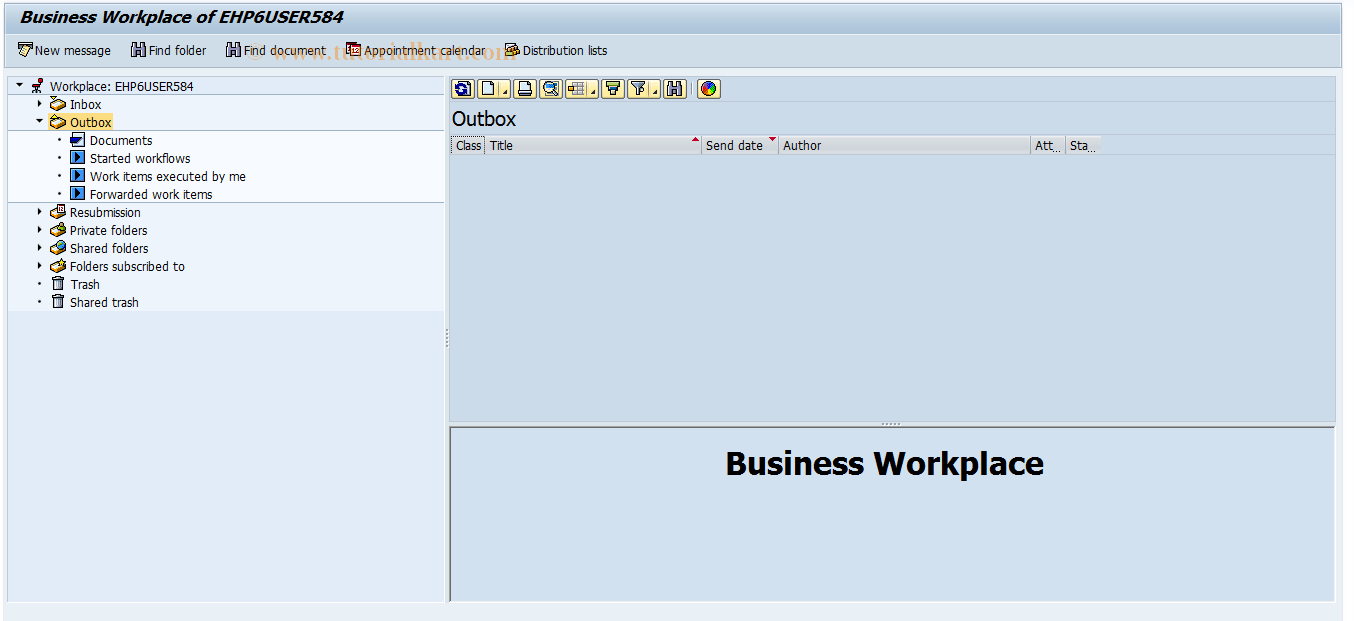 SAP TCode SO02 - SAPoffice: Outbox