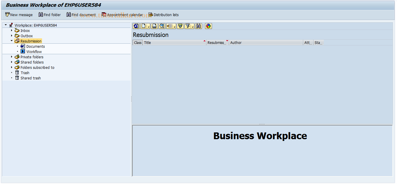 SAP TCode SO07 - SAPoffice: Resubmission