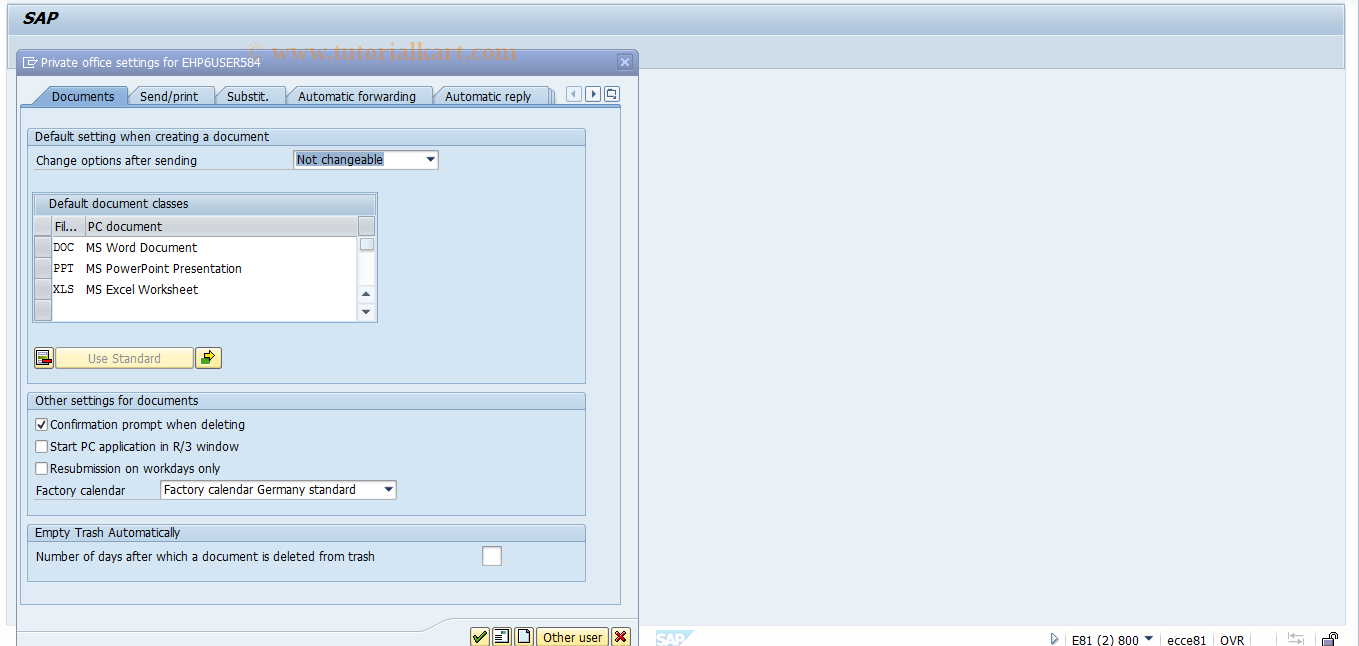 SAP TCode SO12 - SAPoffice: User Master