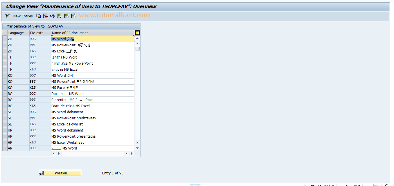 SAP TCode SO24 - SAPoffice: Maintenance of default PC