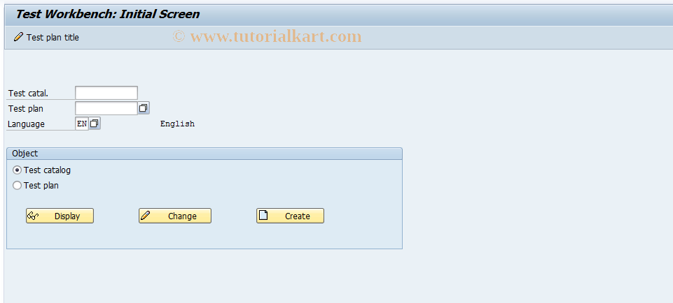 SAP TCode SO71 - Test plan management