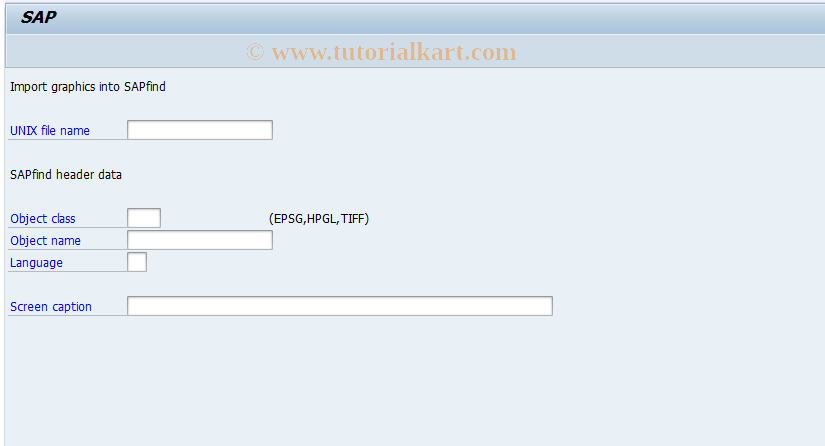 SAP TCode SO73 - Import graphic into SAPfind