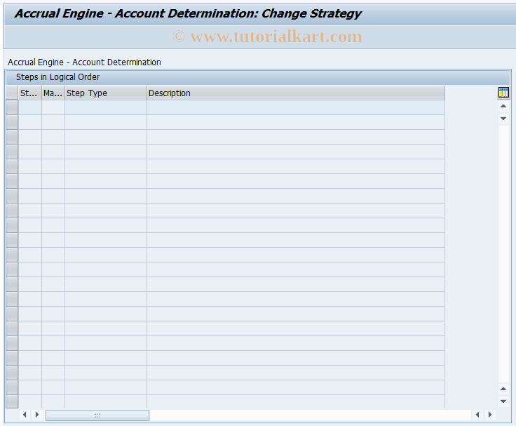 SAP TCode SOAADMETA02 - Account Determntn: Define Rule Area 02