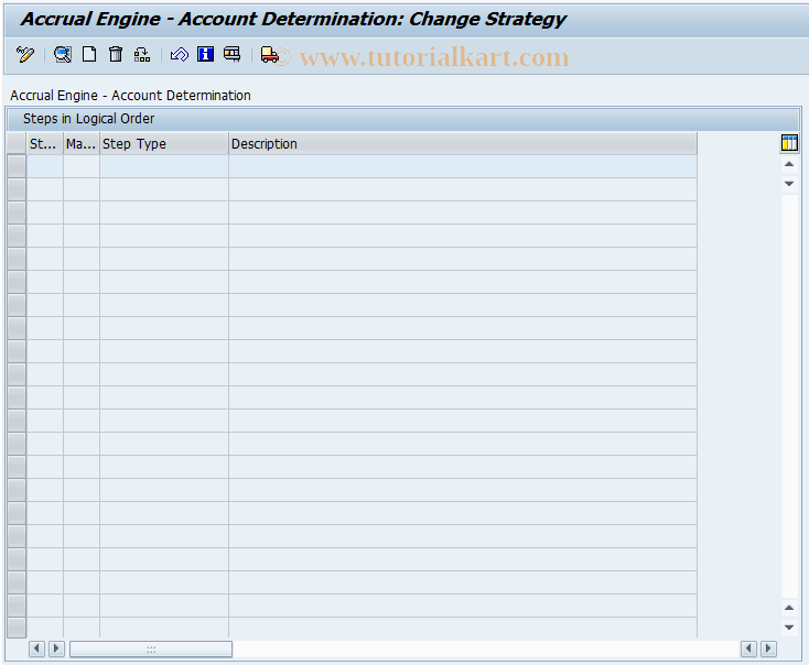 SAP TCode SOAADMETASGL - Account Detrmn: Def 1-Step Set of Rules