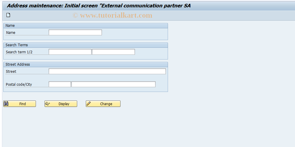 SAP TCode SOAD - SAPoffice: External Addresses