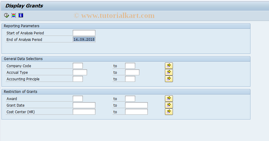 SAP TCode SOADSITEMS - Reporting Accrual Objects SOA