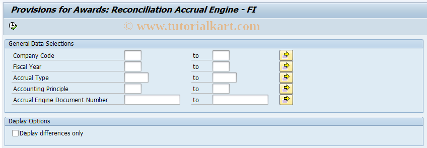 SAP TCode SOAFIRECON - Accrual Engine / FI Reconciliation