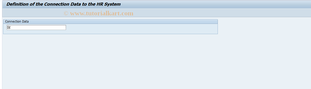 SAP TCode SOAHRCON - Set Up Connection to HR System