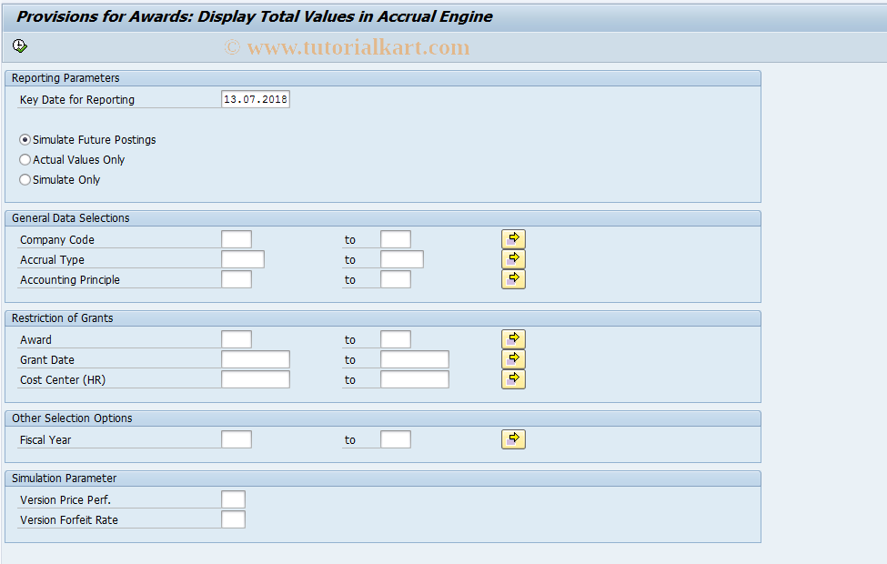 SAP TCode SOAPSITEMS - Display Total Values in the Acc.Eng.