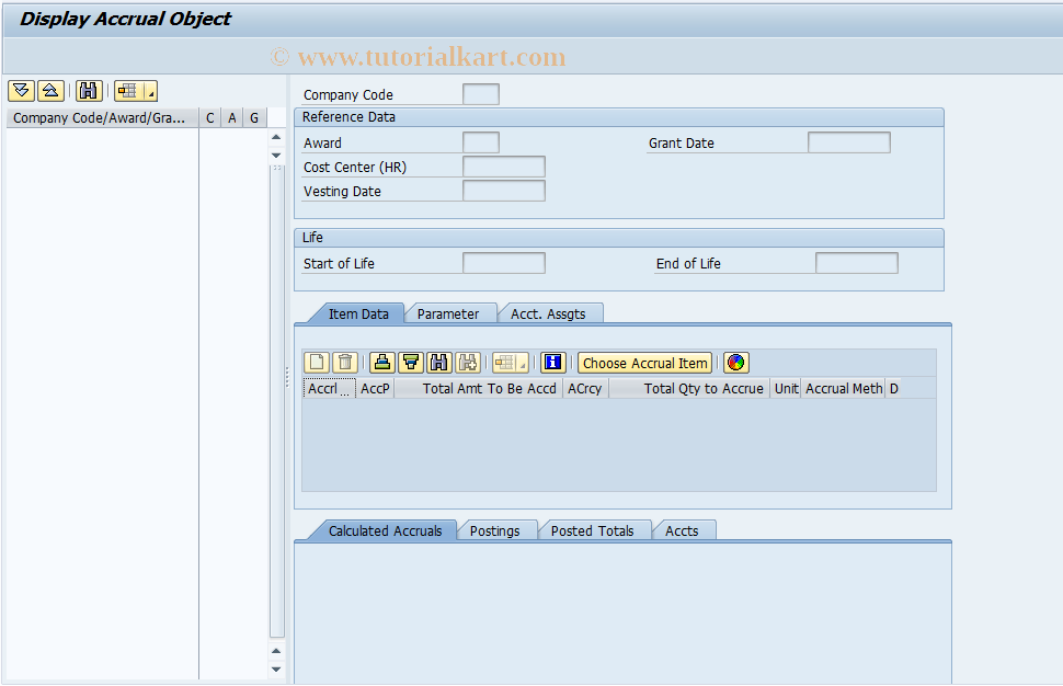 SAP TCode SOATREE01 - Create allocations