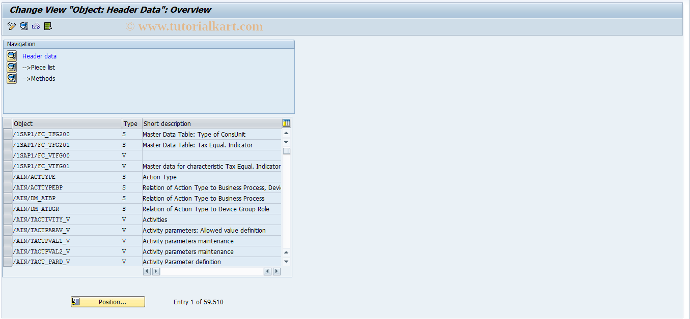 SAP TCode SOBT - Maintenance Object Attributes