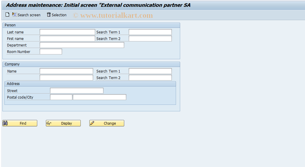 SAP TCode SOCP - SAPoffice: External Addresses