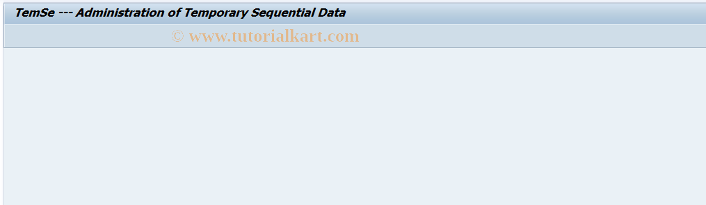 SAP TCode SP12 - TemSe Administration