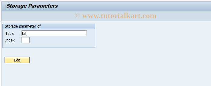 SAP TCode SPAR - Determine Storage Parameters