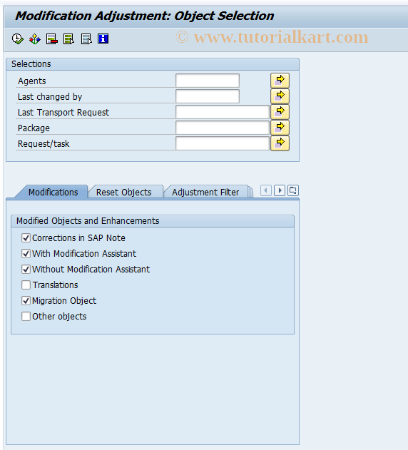 SAP TCode SPAU - Display Modified DE Objects