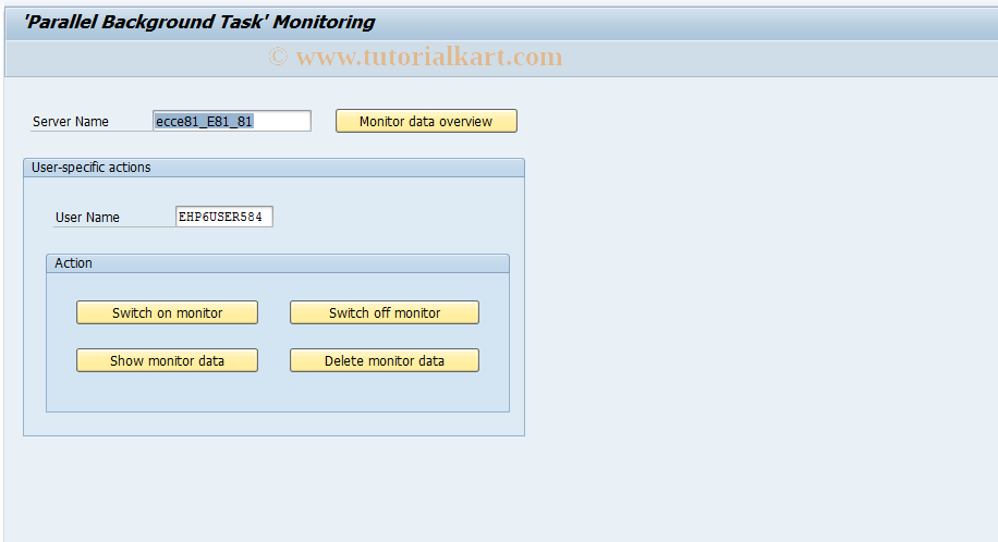 SAP TCode SPBM - Monitoring parallel background tasks