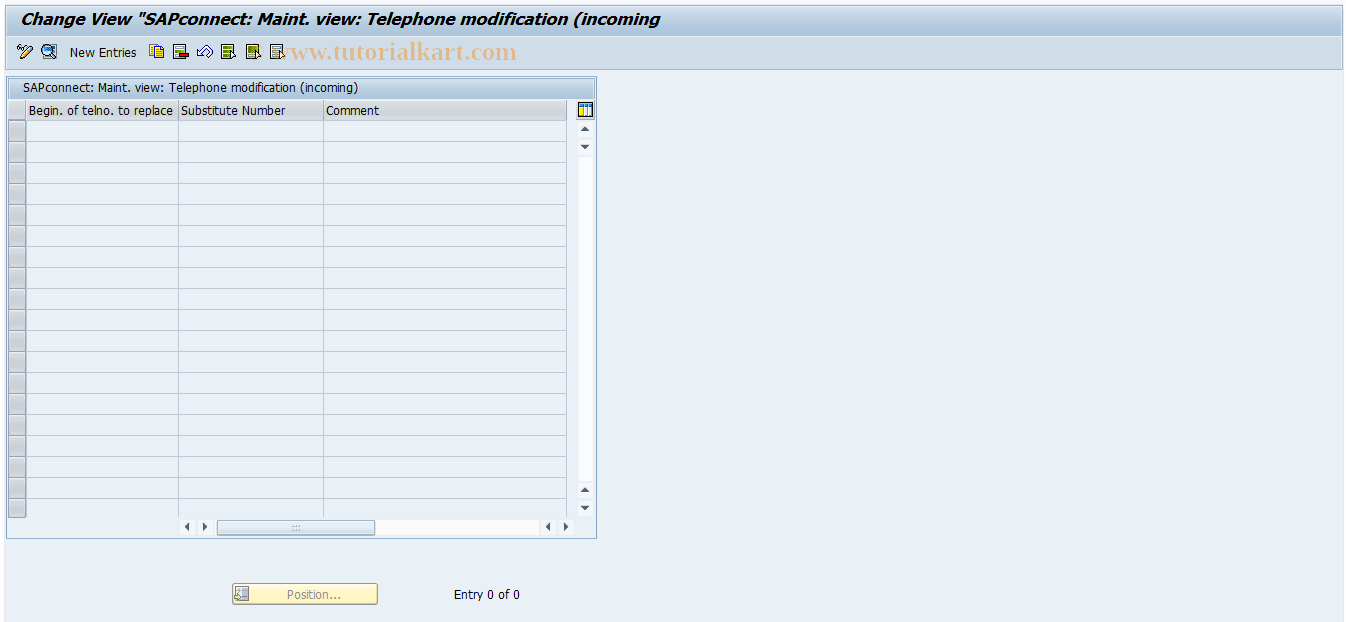 SAP TCode SPH3 - Maintain incoming number change