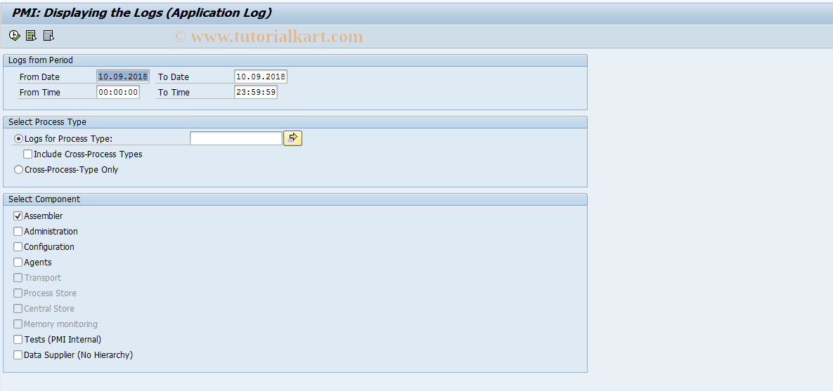 SAP TCode SPIP - PMI: Self-Monitoring Logs