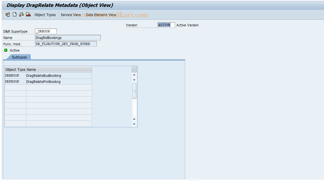 SAP TCode SPO4_DISP - Drag&Relate Metadata (Display Only)