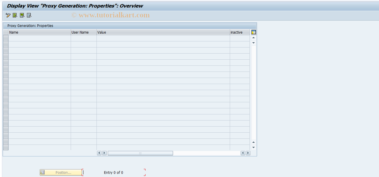 SAP TCode SPROXSET - Proxy Generation: Settings