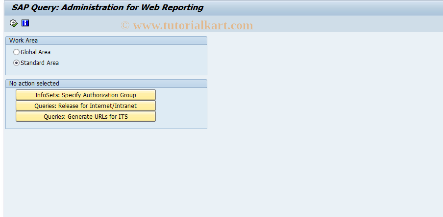 SAP TCode SQ11 - SAP Query: Web reporting (Admin)