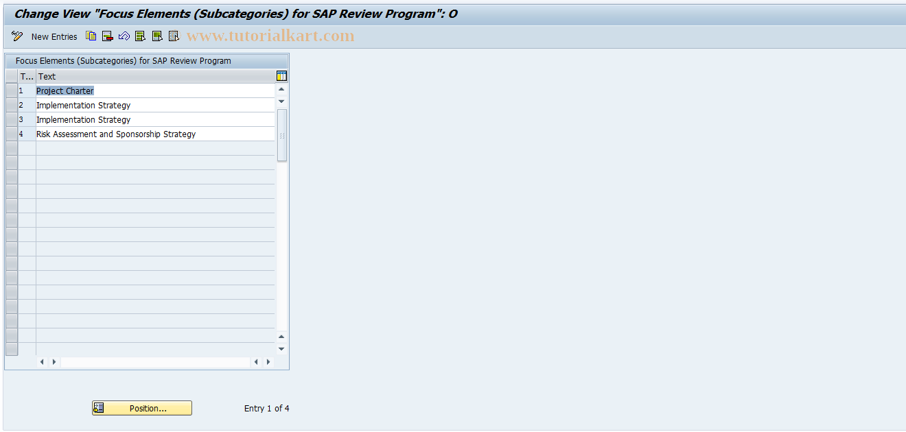 SAP TCode SQASUBJECT - Maintain Subject Areas for Review