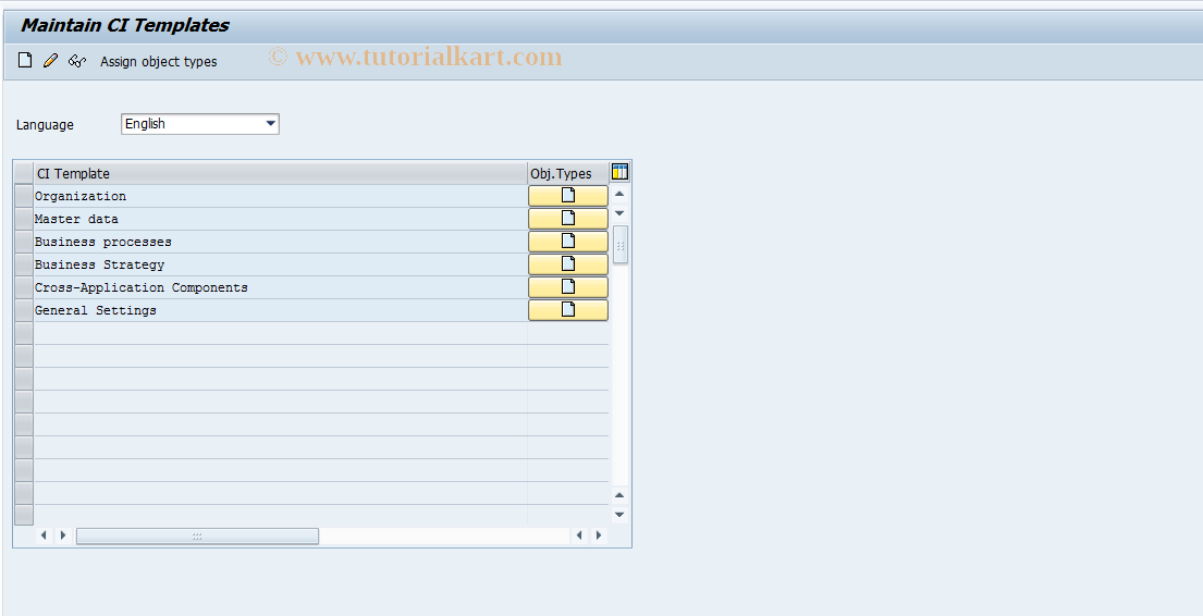 SAP TCode SQCIT - Maintain CI Templates