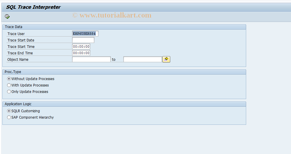 SAP TCode SQLR - SQL Trace Interpreter