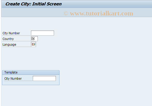 SAP TCode SR10 - Create City