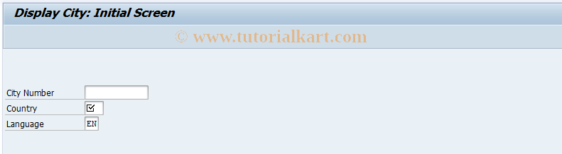 SAP TCode SR12 - Display city