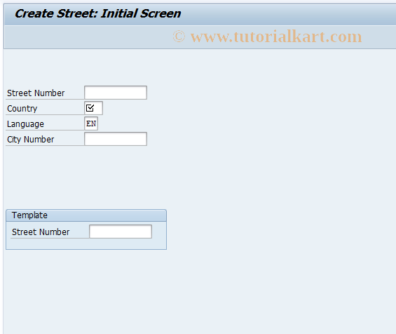 SAP TCode SR20 - Create street