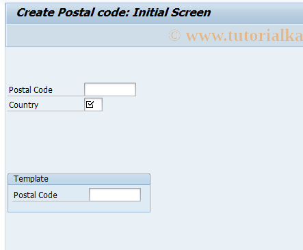 SAP TCode SR30 - Create postal code