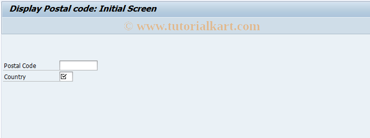 SAP TCode SR32 - Display postal code