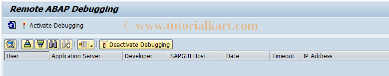 SAP TCode SRDEBUG - Activate Remote Debugging