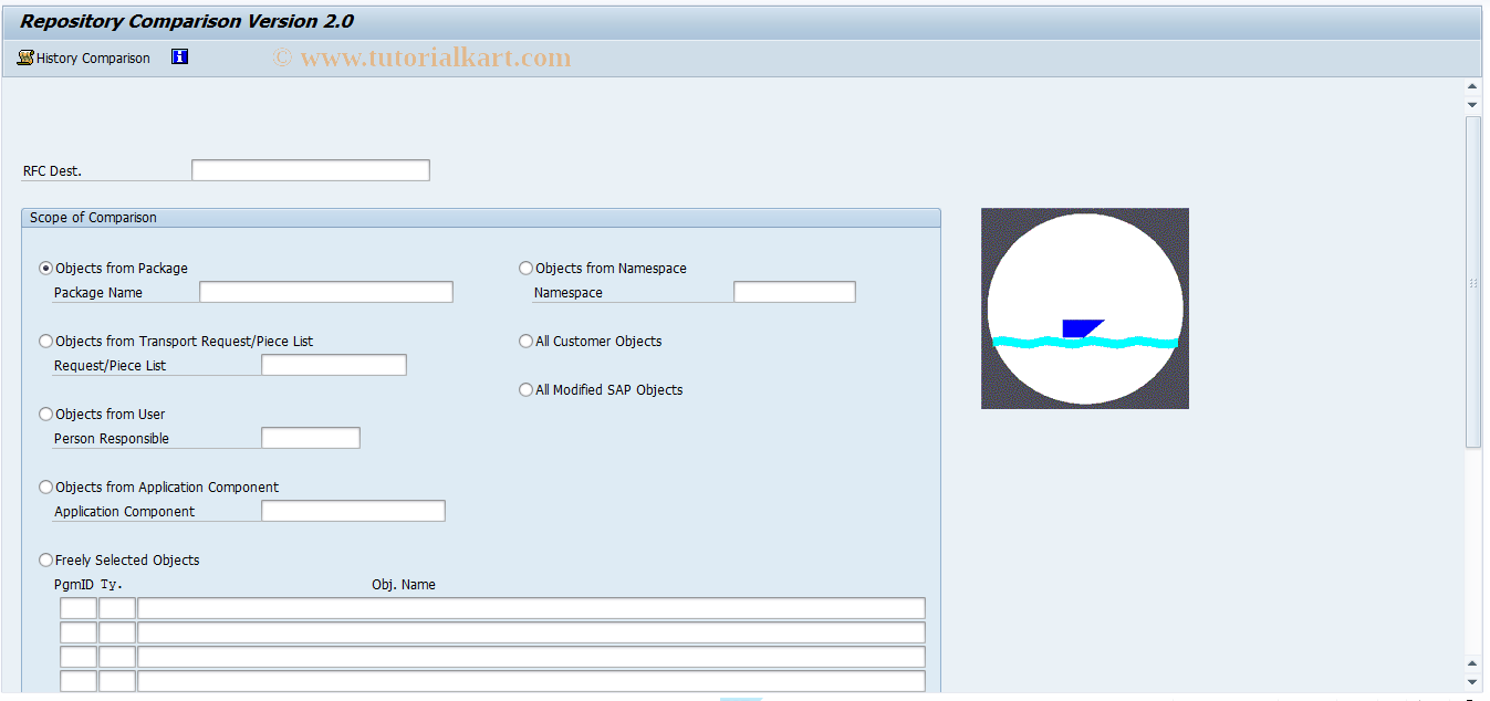 SAP TCode SREPO - Repository Comparison