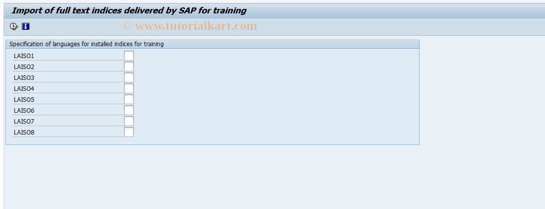 SAP TCode SRIP - Import of Training Indexes