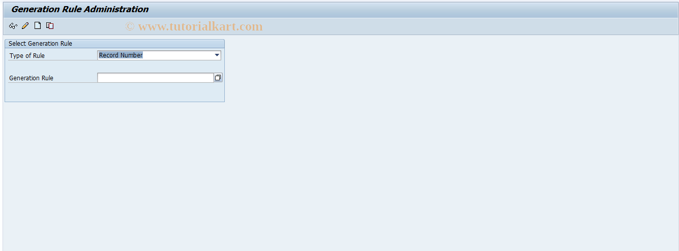 SAP TCode SRMREFRULE - Generation Rules for Record Numbers